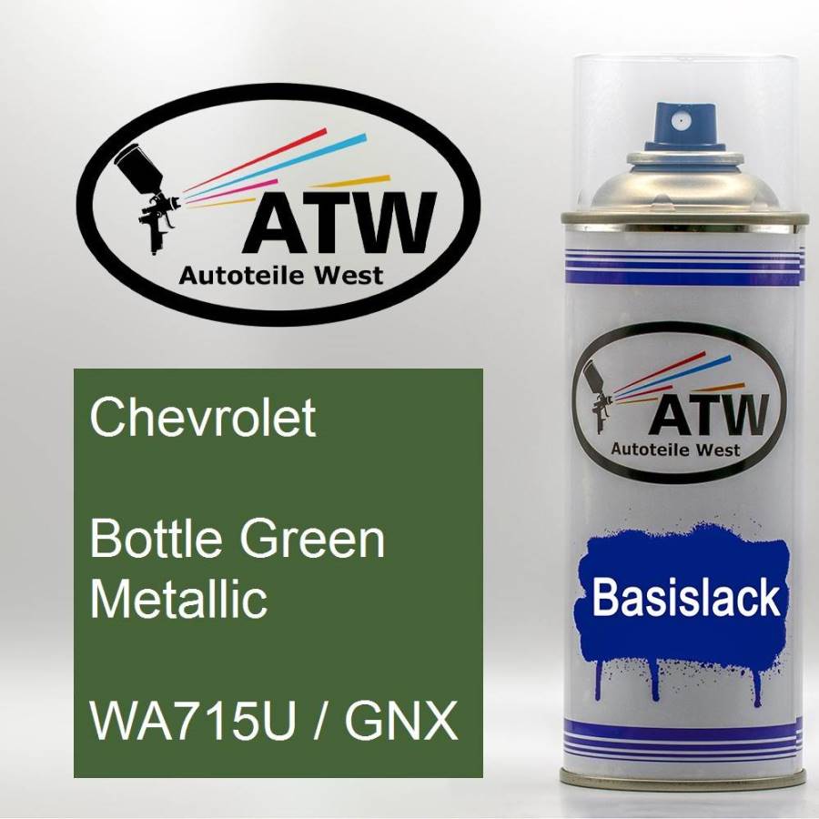 Chevrolet, Bottle Green Metallic, WA715U / GNX: 400ml Sprühdose, von ATW Autoteile West.